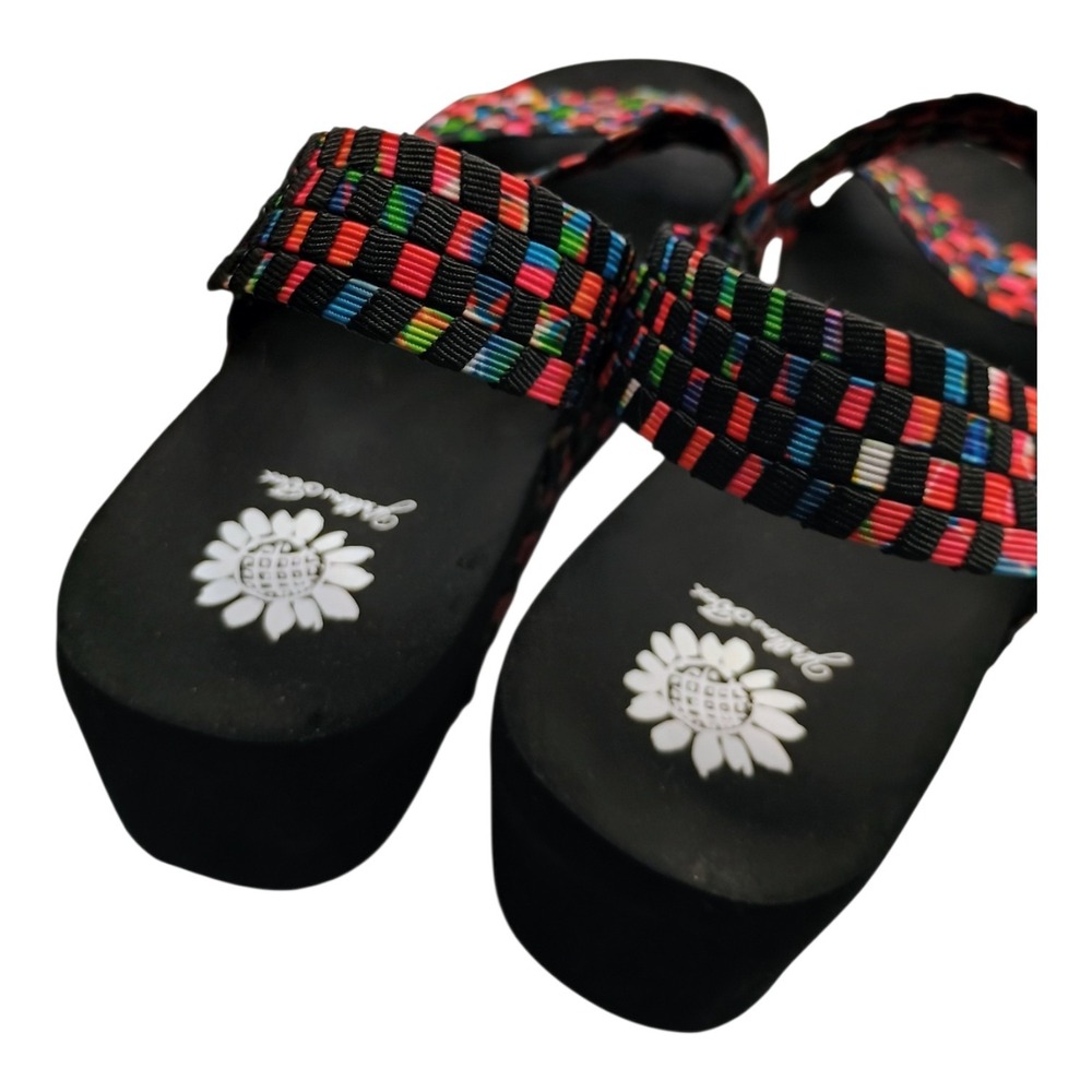 Yellow Box Women's Wedge Sandal Woven Fabric Multicolor Straps Comfort Size 11 - Picture 13 of 16